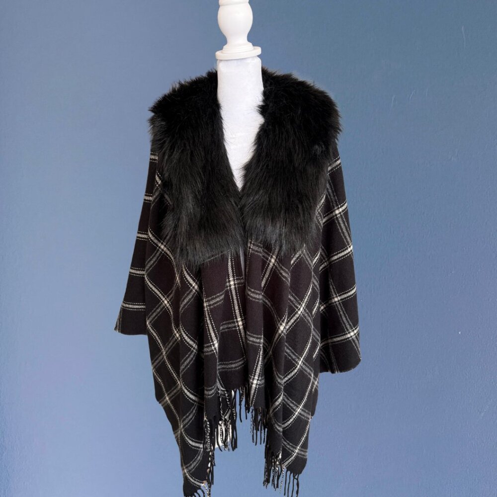 J. Crew Preppy Plaid Shawl Cape I One size fits all